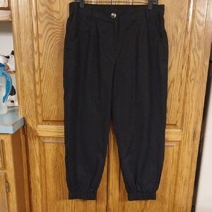 Halara NWOT Women's High Waisted Pleated Twill Jogger Pants Size Large Black